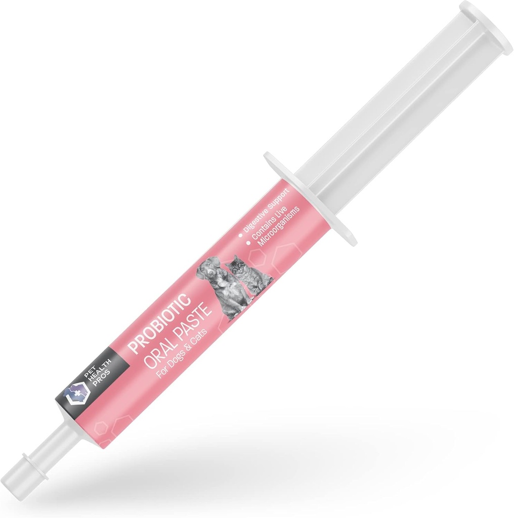 狗和猫的口服面糊 - 支持健康消化 Probiotic Gel - 狗的抗腹泻和腹泻的猫的抗腹泻 - 旅行、健美和培训 - 30cc