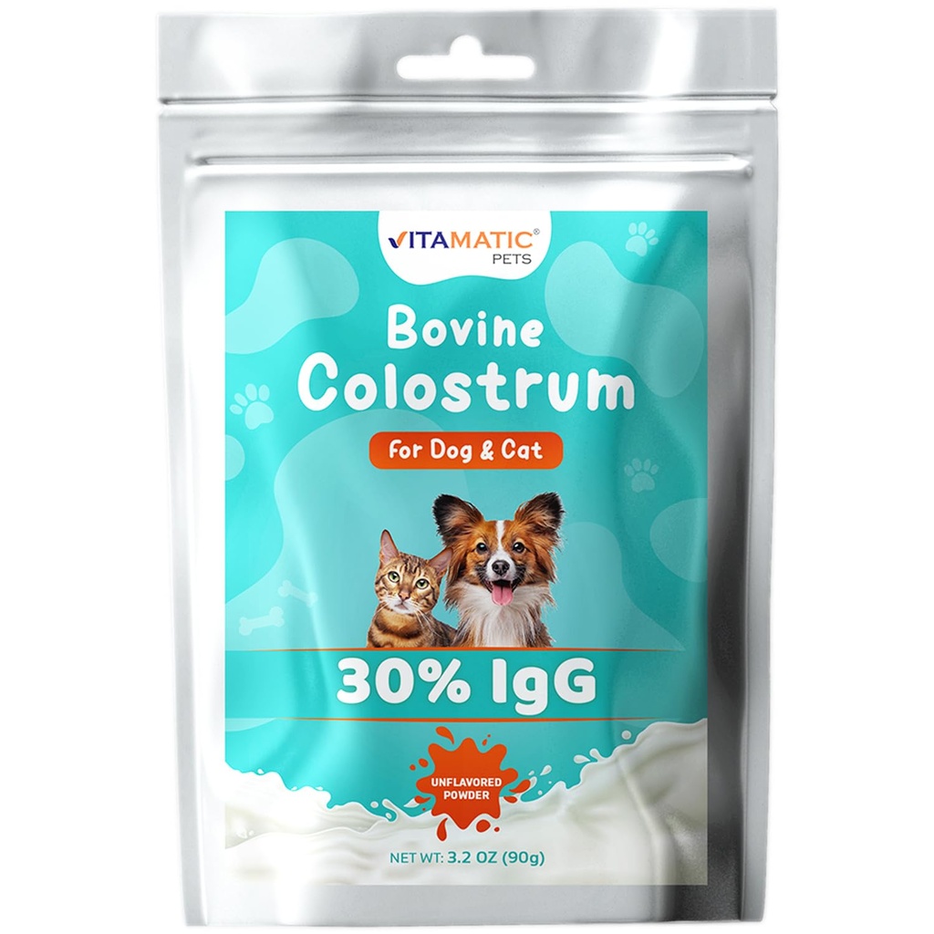 狗和猫的维他命Bovine Colostrum、90格拉姆、30%的免疫球蛋白、草药