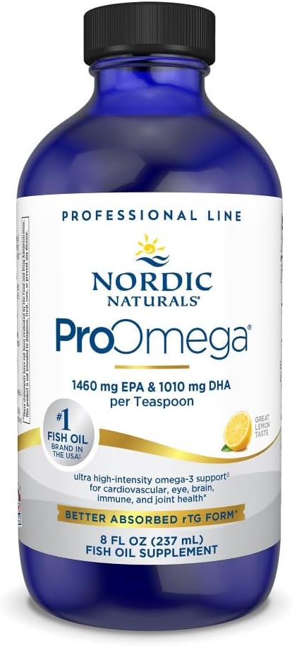北欧天然物 ProOmega液体,柠檬Flavor - 8 oz - 2840 mg Omega-3 - 具有EPA & DHA的高钾鱼油 - 促进脑,眼,心,和免疫健康 - 非GMO - 48 服务