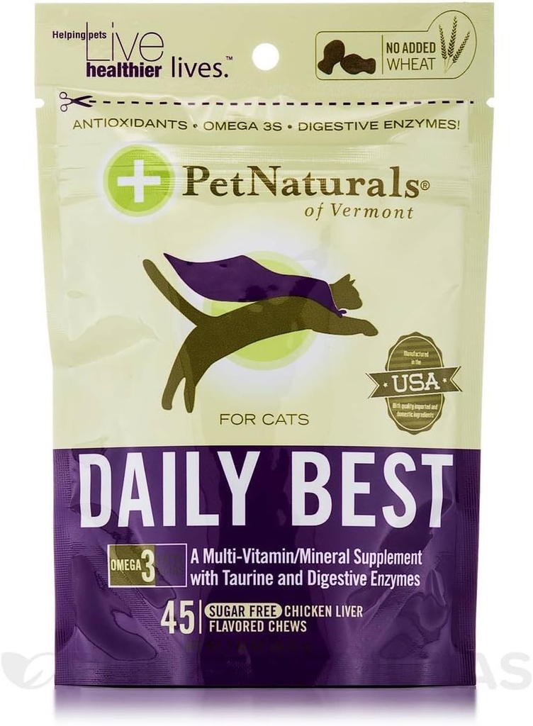 Pet Naturals Daily Best for Cats (45 计数) 宠物自然日报最佳猫类(45 计数)
