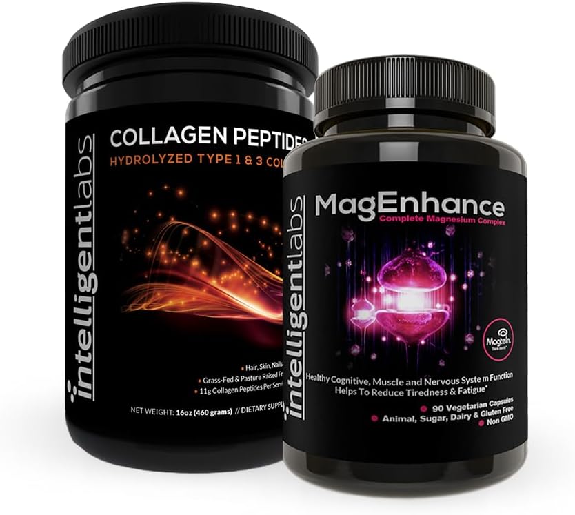 智能实验室 2- in-1 盒式磁性增生(High Acception Chelated Magnesium Complex)和Collagen Peptides Powder(无味有机水解1型和3型Collagen蛋白粉)