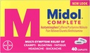 Midol 完成,月经期症状缓解, Caplets, 40 Counter, 2-Pack