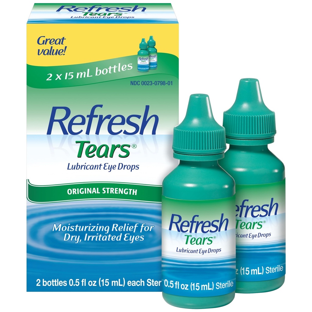 刷新眼泪,润滑剂眼滴,2瓶5.fl oz(15毫升)