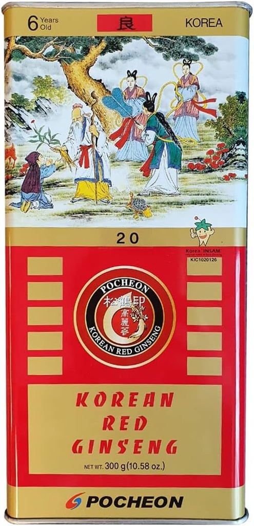 Pocheon 300g 韩国罐头干燥 Panax Red Ginseng 14根 6年好成绩 300-20,自然免疫支持