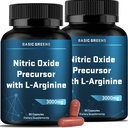 L-Arginine 3000mg Nitric Oxide 男女非GMO Vegan Capsules 配有甜菜根,用于流通、耐力、能源、Stamina、性能和工作支持 90 Caps