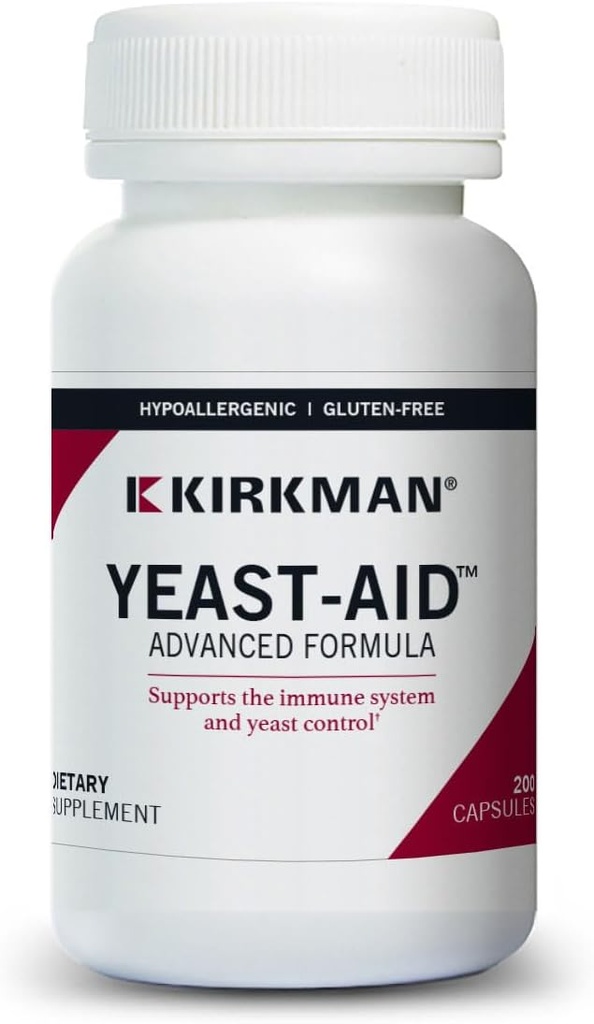 Kirkman - Yeast Aid 高级公式 - 200 Capsules - 支持Yeast Control - Immune System Support - 假阳性