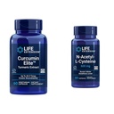 寿命延长Curcumin Elite Turmeric extraction & N-Acetyl-L-Cysteine(NAC),免疫,呼吸,肝脏健康,NAC 600 mg, Potent 抗氧化剂支持, 自由激进, 易吸, 60 Capsules