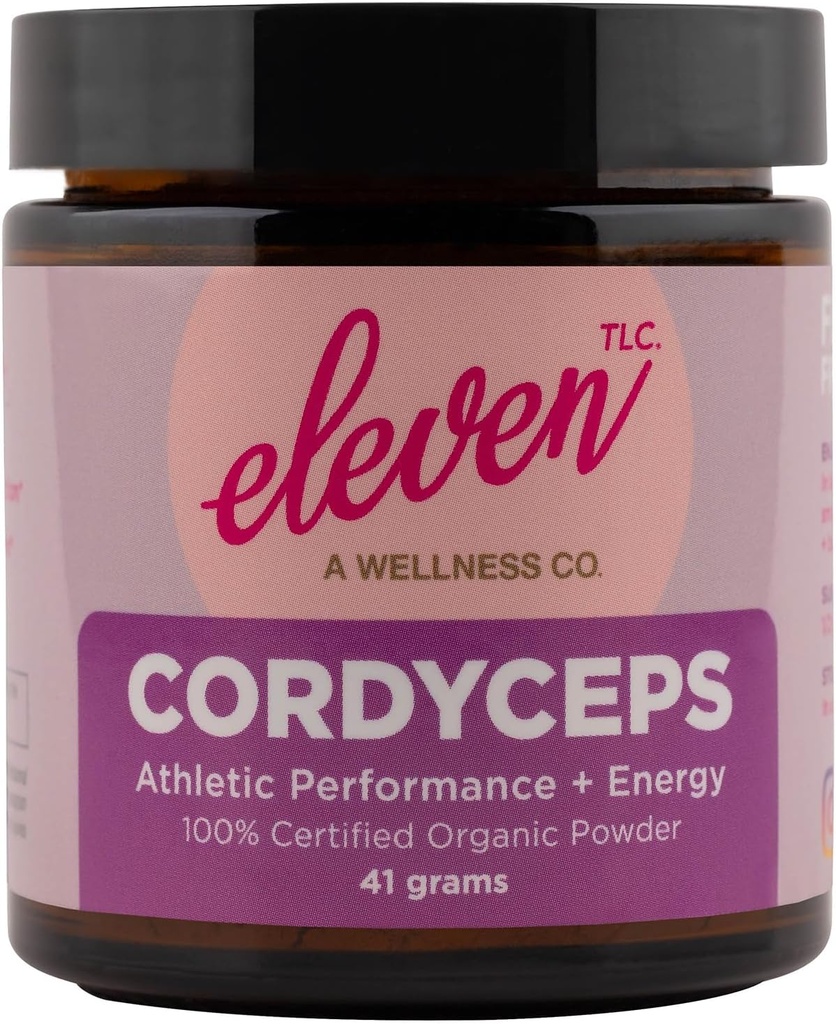 11 TLC - Cordyceps 蘑菇粉 - 100% 有机 → 运动性能 + 能量 → US Grown → GMO Free → 非 - 反应性玻璃容器 → 41g → 20 服务