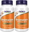 NOW 补充剂,Bromelain(天然蛋白酶) 2,400 GDU/g-500 mg,天然蛋白酶*,60 Veg Capsules (Pack of 2)