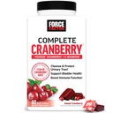 FORCE FACTOR Cranberry Soft Chews, Cranberry 配有 D Mannose 和 Cranberry 的 支持 Bladder 和 Urinary Tract 女性健康, Vegan, Sweet Cranberry Flavor, 60 柔性 Chews