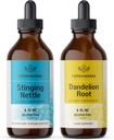 HERBAMAMA 草药液滴 Kit - Stinging Nettle & Dandelion 根纹装箱 4 fl oz - Vegan,非GMO,糖和无酒精 - 2 包