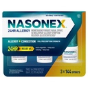Nasonex 24HR过敏性鼻喷雾,非昏睡,无尖雾,过敏症状+鼻咽,全处方强度,120喷雾(3包)