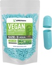 XPRS Nutra 大小 3 空盖- 500 空盖- Vegan 药丸 植物药丸 DIY 植物药丸 填充- Veggie 药丸 (Aqua)