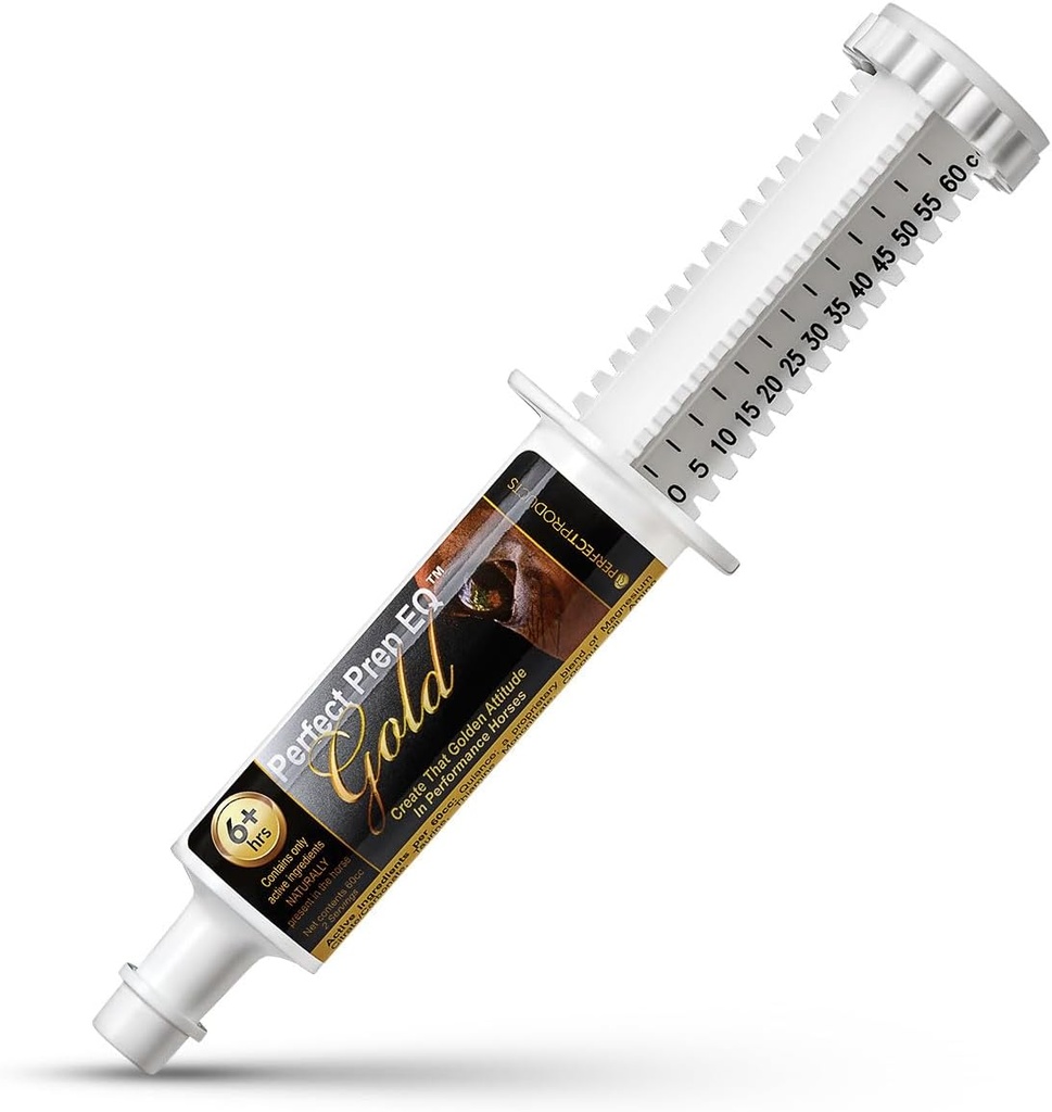 完美准备 EQ 黄金 Equine  calmer 长效全为马的焦虑, Lasts 18+ Hours, 60cc 粘贴