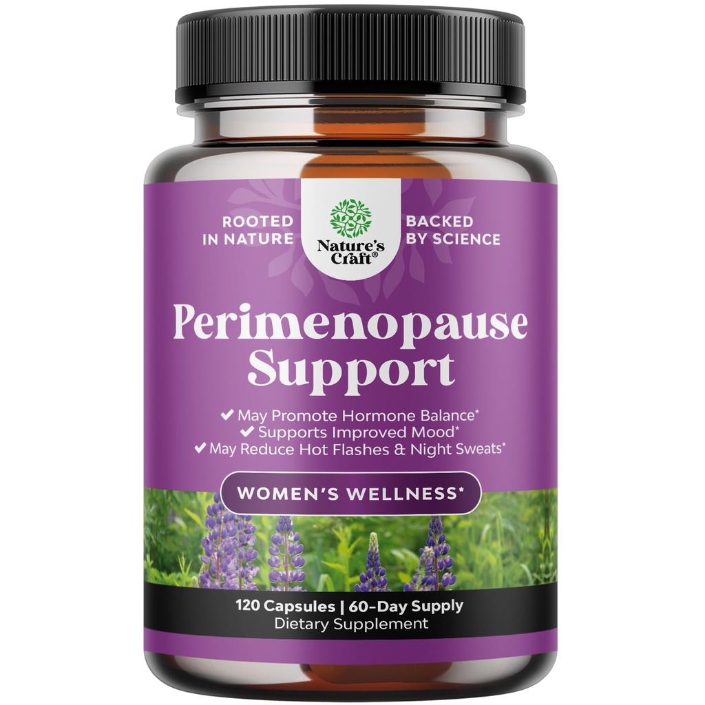 完成女性Perimenopause补编 -- -- Maca Root Vitex Berry & Black Cohosh为女性提供的多益性更年期治疗,供热闪光灯夜汗和Hormone平衡和Mood支持(2个月)