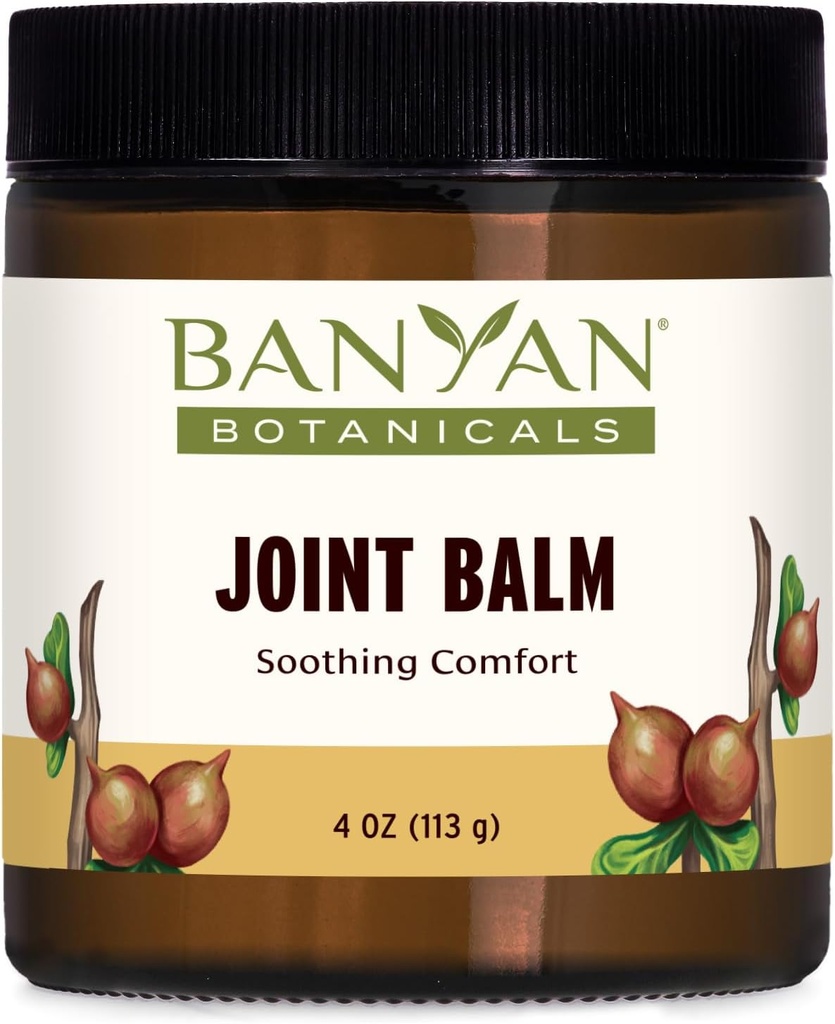 Banyan Botanics Joint Balm – 与Boswellia 和 Gugulu 联合的有机Balm – 支持舒适的联合和整体联合健康 – 4 oz – 非GMO 可持续来源石油自由