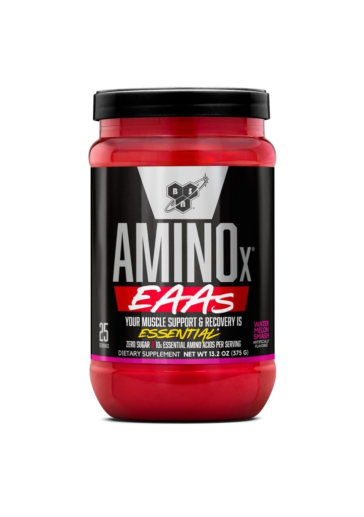 BSN 氨基X EAAs,肌肉恢复和耐力,10g 基本氨基酸,5g BCAAs,零糖,无咖啡因,西瓜喷洒,13.2oz,25 服务