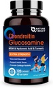 NATURE TARGET Glucosamine Chondroitin MSM, 联合支助补编,无壳鱼,Turmeric Boswellia, Hyaluronic Acid, Collagen, Cartilag and Bone Health,120 Capsules, 40种服务