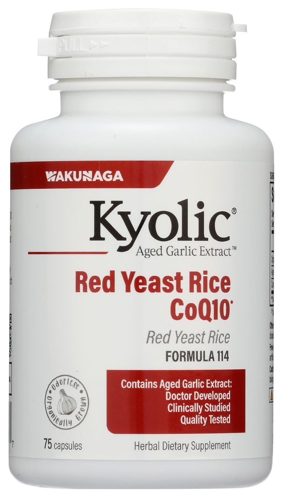 Kyolic Agd Garlic 提取法114,红酵母稻CoQ10,75 Capsules