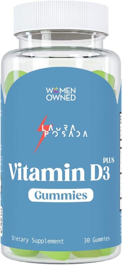 Laura Posada Vitamin D3 Plus Gummys 30 Count D3, A, K for Calcium Absociation, Menopause Immune Support, Bone & Heart Health, Hormone Optimization – 非GMO Gluten Free 100% Natural Made in USA (英语).
