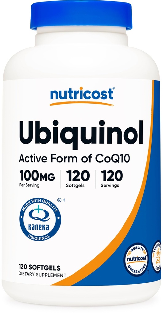 营养成本 Ubiquinol 软凝胶(120 Softgels | 100 mg per service) - 高级吸收抗氧化剂 | 活性形式 CoQ10 - Gluten Free,非GMO