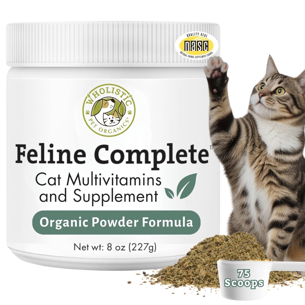宠物有机物(Hollistic Pet Orlines) 完整 - 8 Oz - 多维他命和对猫的亲生粉 - 自然猫食品和消化支持