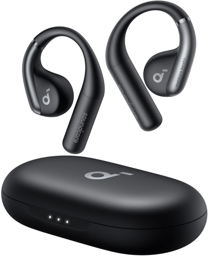 由Anker, AeroFit Open-Ear耳机, Ultra Comfort, Snug Fit, Ergonomic Ear Hook, 平衡音, IPX7 防水, 42H 播放时间, 小耳朵友好, App Control, Clear Calls, Wireless Earbuds 制作的音效调奏鸣曲
