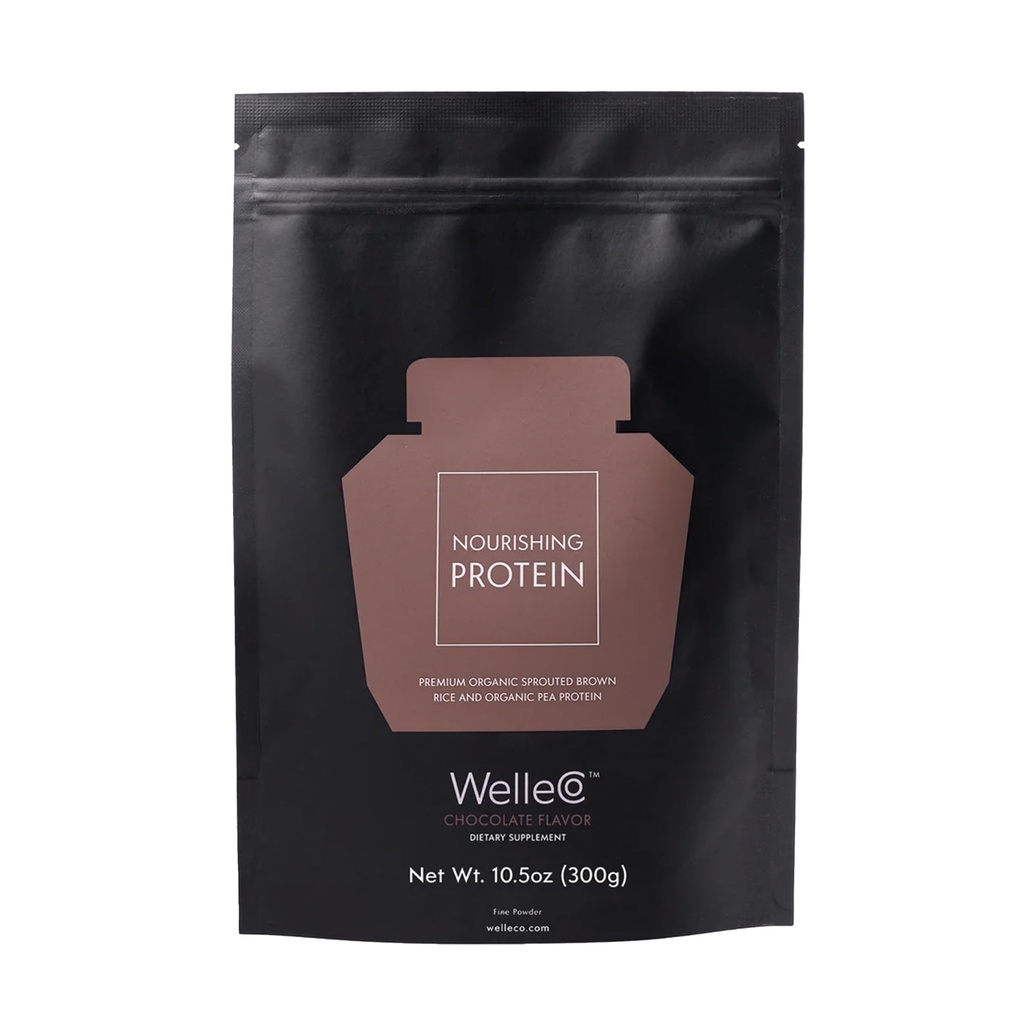 WelleCo 植物巧克力蛋白粉、有机棕色水稻和豆类混合剂,每服16克蛋白,无乳品补充能源、恢复和日常营养,10.5 oz