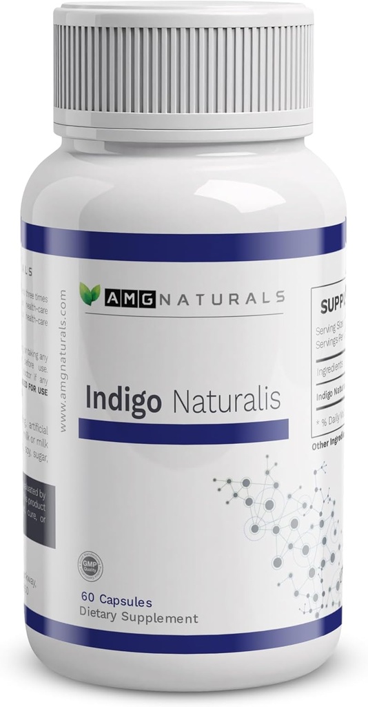 Indigo Naturalis - 60 Capsules of pure Indigo Naturalis with no Binders, no fillers, no Excipitions, no Exceptives - 全草药