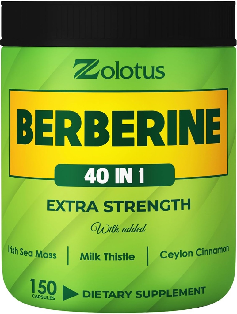Zolotus Berberine Supplement 40 in 1, 配有海苔, 肉桂, 牛奶硝酸盐, 苹果苹果苹果醋醋, Quercetin for Digestion, Immune System & Heart Health 等