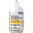 沙门油换狗 - Premium Fish Oil for Skin and Coat Health - Omega 3 补充 - 支持 Itchy Skin - 8 oz liquid - 挪威狗 沙门油 - 基本狗补充