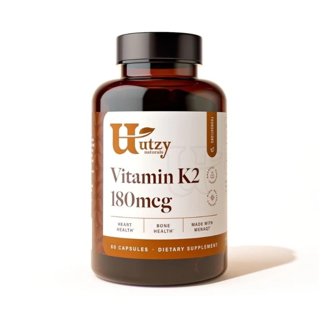 Utzy Naturals Vitamin K2 → 180 mcg of MenaQ7 → K2 → 在美国制造 → 60 capsules