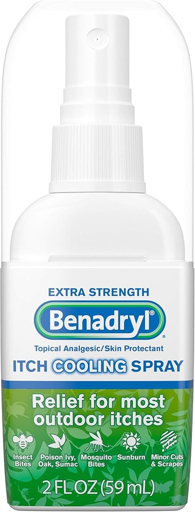 Benadryl Itch Relief Spray for Extra Power, 2 计数器