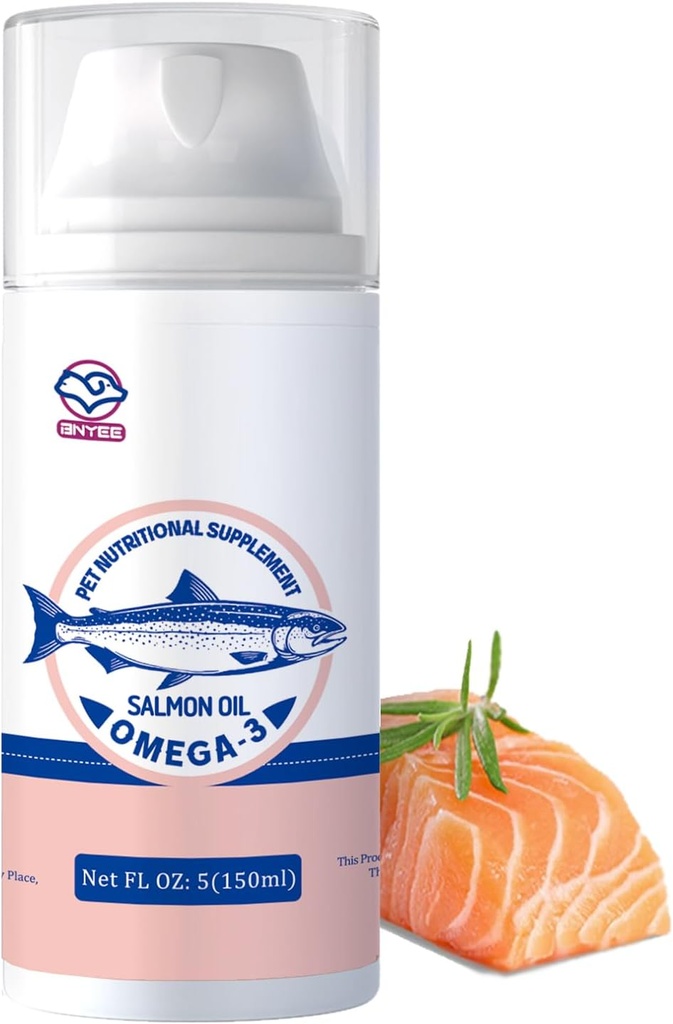 小狗和猫的野生沙门鱼油 -3X Omega 3 皮肤和煤炭支持 - 宠物的乳化食品集中补充剂 - 自然环保局 + DHA 脂肪酸用于联合功能,免疫和心脏健康