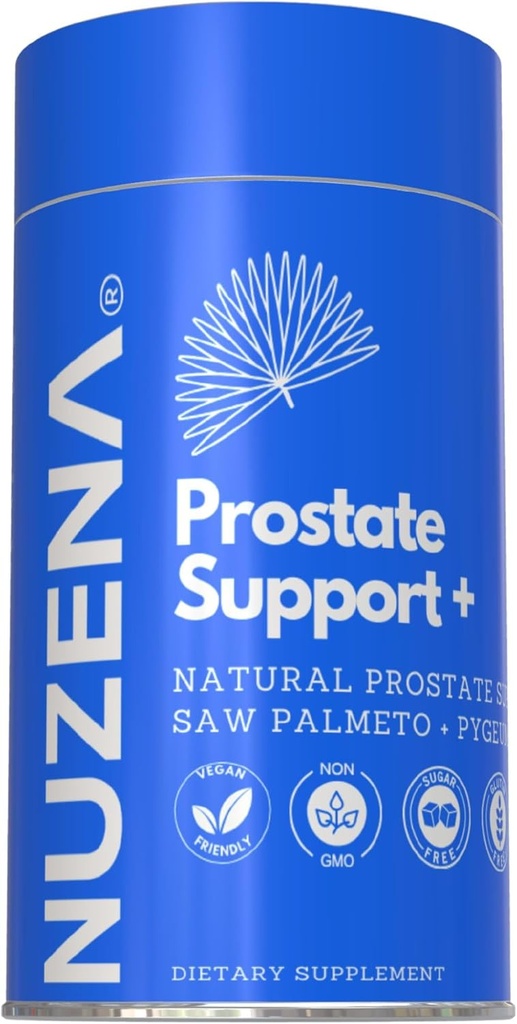 Nuzena Prostate Support +, Saw Palmetto, Juniper Berries 和 Quercetin 节选帮助男性支持美国制造的扩展前列腺(60 Capsules)的高级公式.