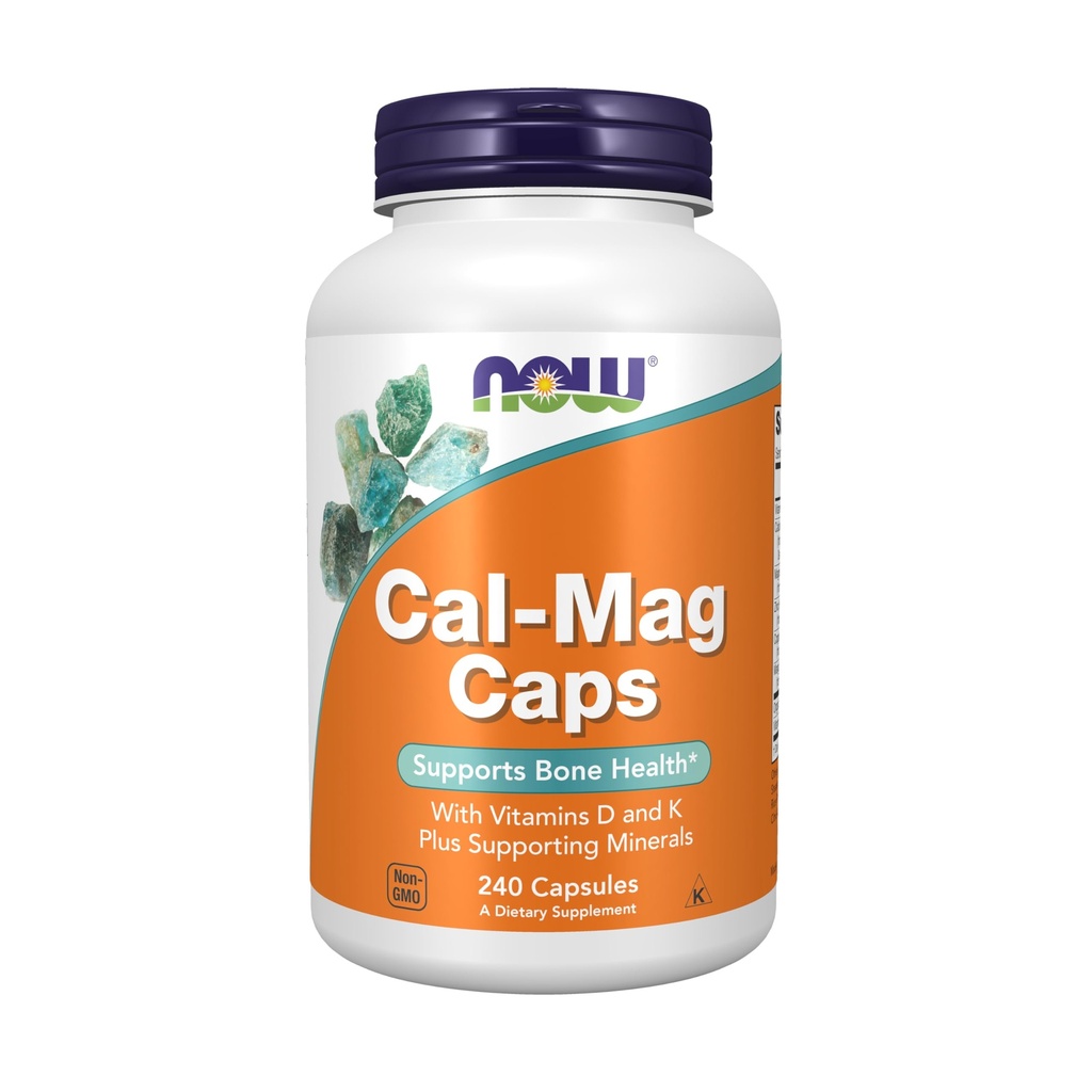 NOW 补充品,含有维生素D的Cal-Mag Caps和辅助矿物,支持骨质健康*,240 Veg Capsules
