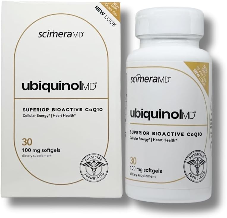 ScimerAMD® Ubiquinol Coenzyme Q10 Kaneka QH 心脏健康和细胞能生产抗氧化剂补充剂,30 CT