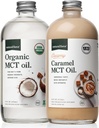 Creami Caramel MCT 自然力量 石油+有机全谱MCT 石油 — Gluten-Free, Non GMO, 来自有机椰子的100%纯椰子 MCT — Keto, Paleo, and Vegan — 2x16 Ounce Glass瓶