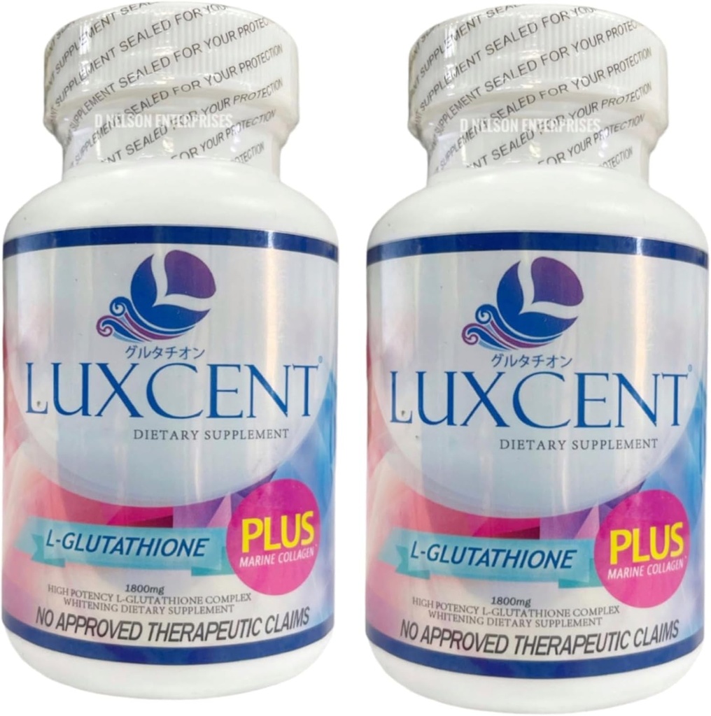 通用 2 瓶子 光滑 Glutathione Plus Capsules 1800mg, 60 counter