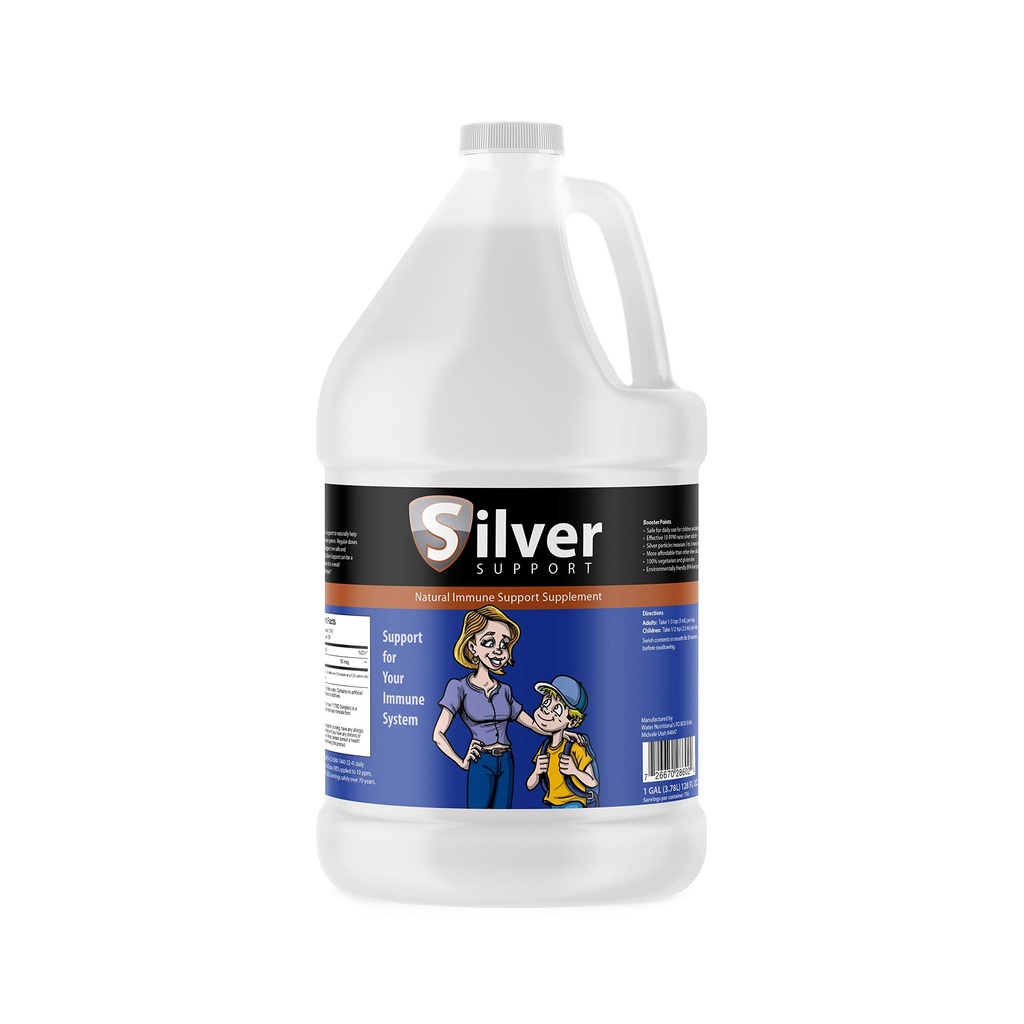 天然免疫支持补充剂,纳诺-Sized Silver Solution,儿童、宠物和成人的免疫促进器,纯洁的银,强化寒冷和流感季节的免疫系统 - 1 Gallon
