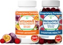 Lunakai维生素E和Probiotic Gummys Bundle - 3000 mcg Gummys for 成人能源支持 - 5亿 CMUs 为消化健康服务 - 非GMO,全部自然