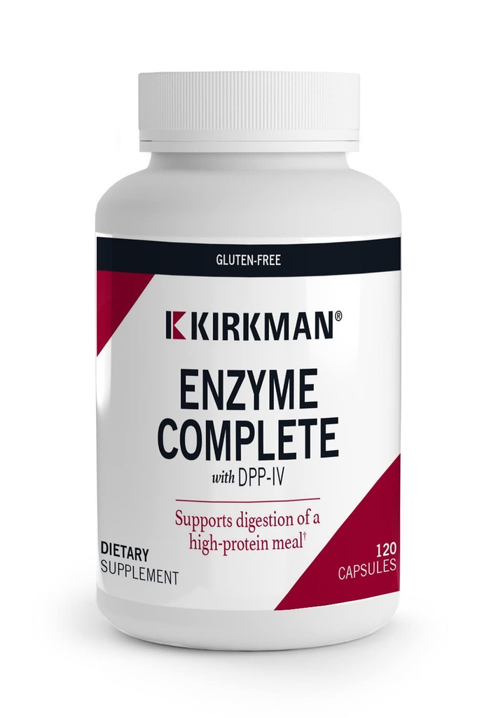 Kirkman - Enzyme Complete/DPP-IV - 120 Capsules - 强力消化剂援助 - 宽光谱消化剂 - 假致性