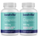 BESTVITE Cognizin Citicoline 500mg(120 蔬菜卡普尔斯)(60x2) - 临床研究 诺特罗匹克猪笼草(Premium Choline Nootropic) - 无 Stearates - Vegan - Gluten Free - Brain 补充记忆和焦点