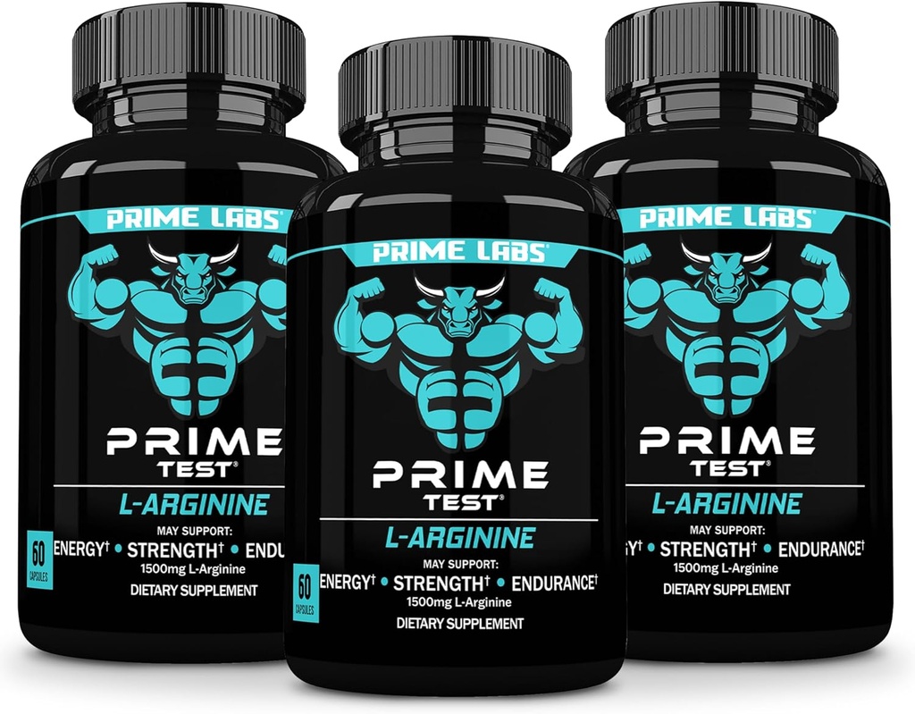 L Arginine Nitric Oxide (3 Pack) - 有L-Arginine 1500mg - 支持血液流动,能量,强度,耐力