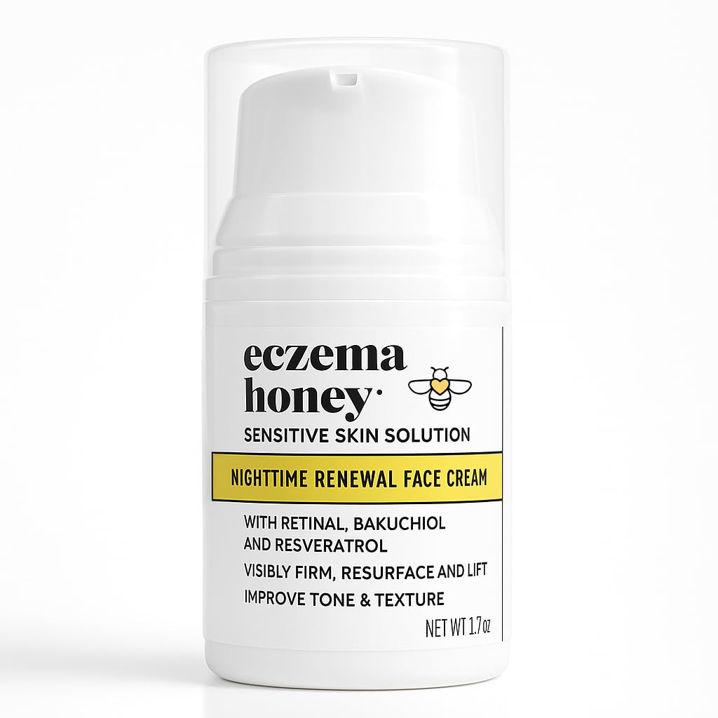 ECZEMA HONEY 集中夜色更新面粉 - 抗衰老皮肤护理产品 - Eczema、干燥和敏感皮肤的未浓缩面粉润滑剂 (1.7 Oz)