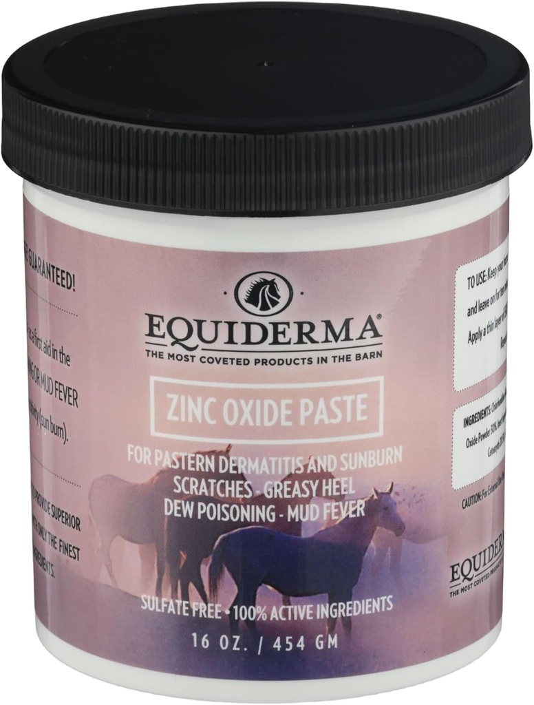 Equiderma Zinc Oxide Paste for Horse, 16 oz → 治疗后期皮肤炎, Scratches & Sunburn → 保护性水源-生存屏障 & UV盾 → Equine皮肤治疗
