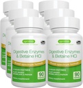 Igennus快速动作消化酶 & Betaine HCl, 10 带蛋白质的广谱酶, Lipase & Lactase, Papain & Bromelain, 植物基 Vegan, 清洁标签, 男女, 6 Pack