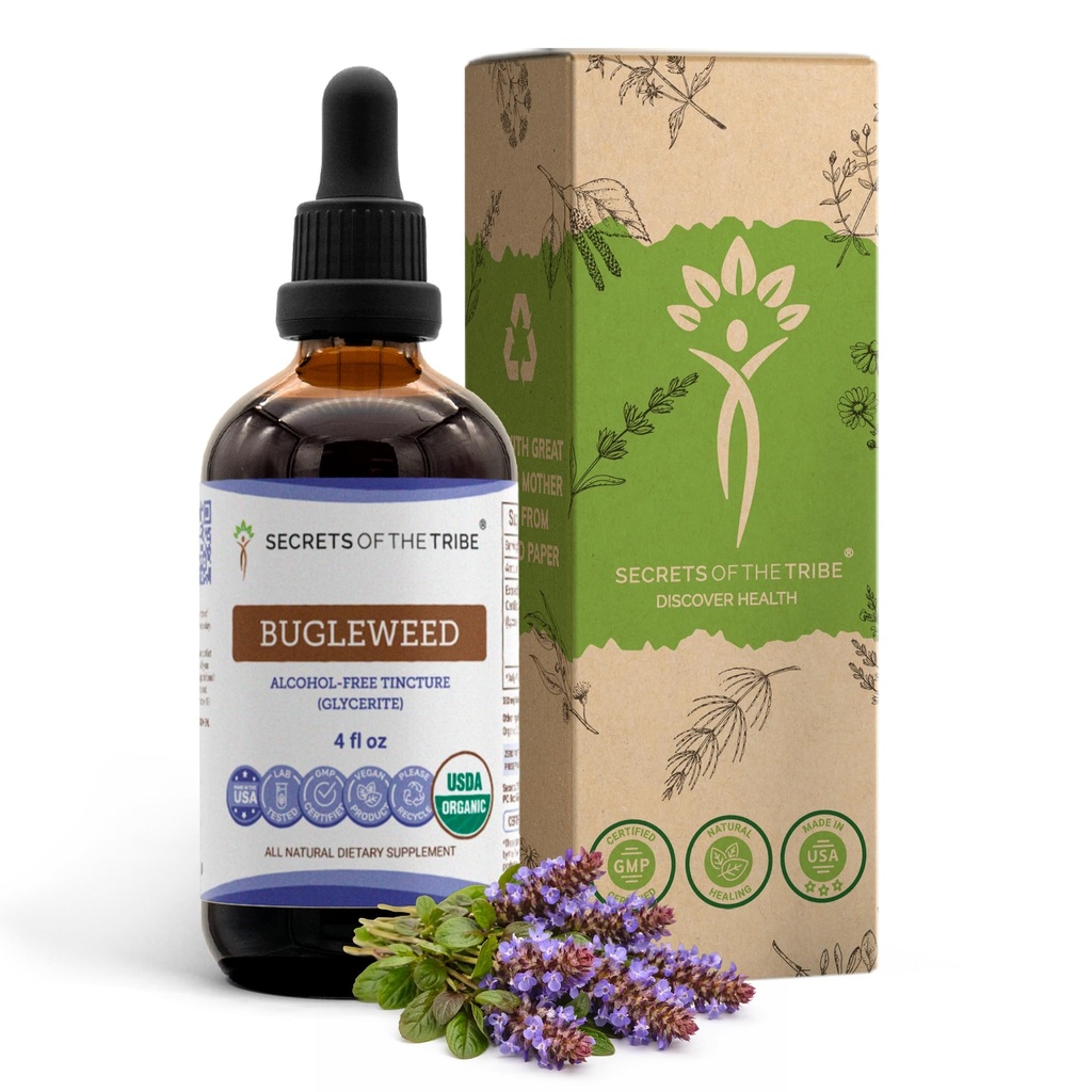 《无酒精液体提取剂部落的秘密》,USDA Organization Bugleweed (Lycopus Virginicus) 干草(4 FL OZ)