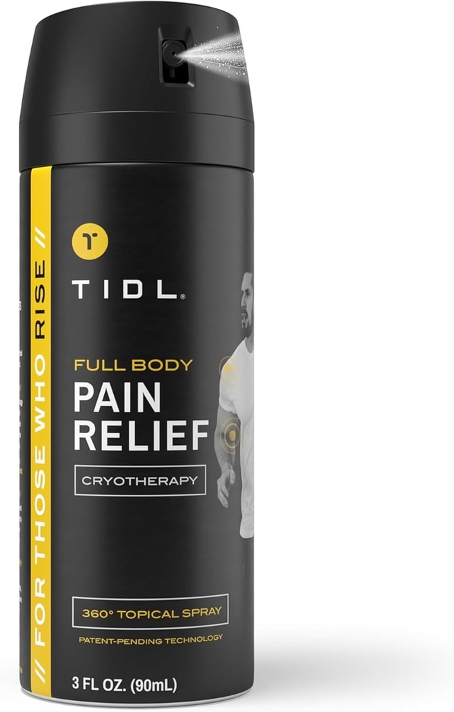 TIDL 低温疗法止痛喷雾、3 Oz、定向颈部疼痛、联合和肌肉疼痛止痛、有机、植物型Menthol、关节炎即时冷却、背膝疼痛