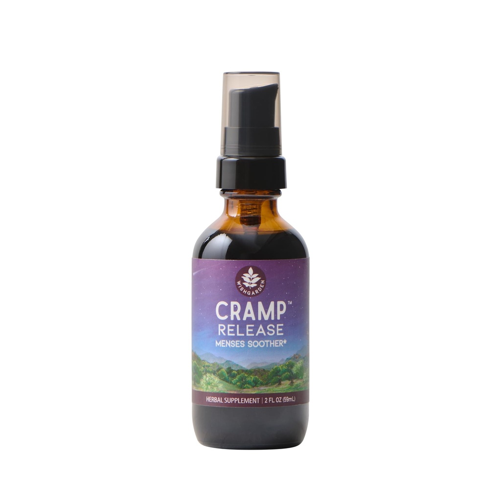 WishGarden Herbs Cramp 发布 - 天然草药 Mentrual Cramp 救济补充 与 Cramp Bark, 快动作的丁香酥 周期 Cramps, 支持健康荷尔蒙循环, Mood & Relaxation, 2oz